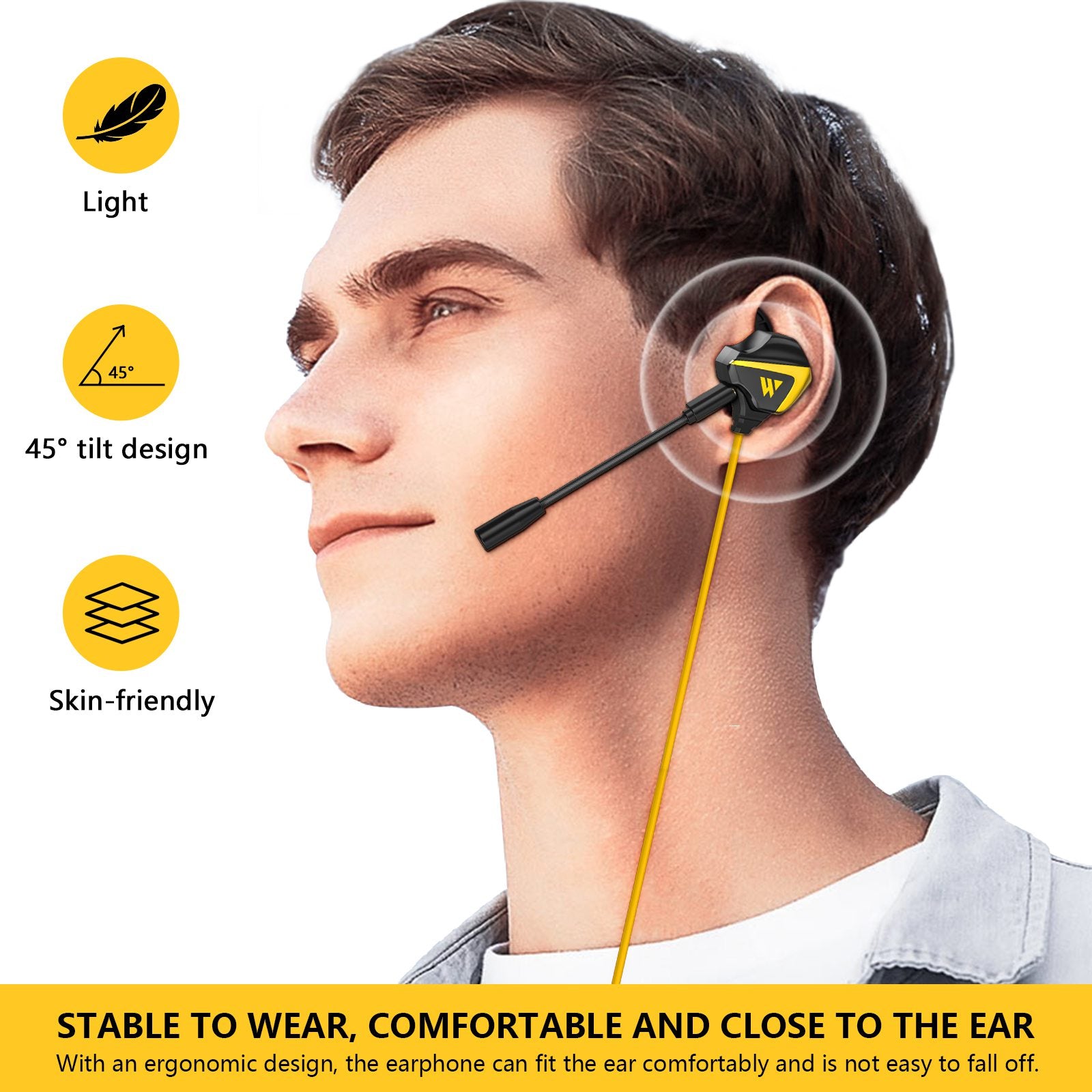 WINTORY M31 3.5mm Wired In-ear Earphone E-Sports Music Game Wire Control Headset with Detachable Microphone WINTORY M31 3.5mm Wired In-ear Earphone E-Sports Music Game Wire Control Headset with Detachable Microphone